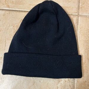 Classic Dark Navy Blue Knit Cuffed Beanie